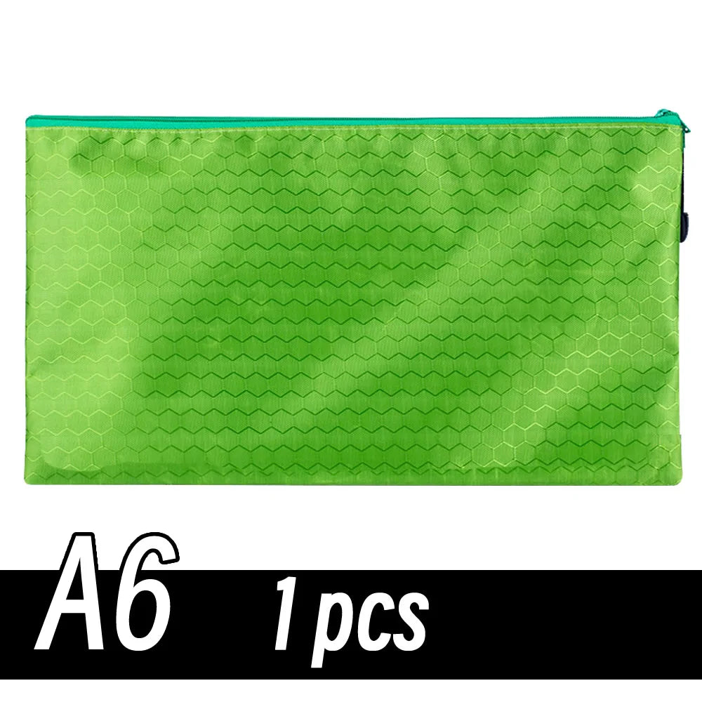 A4/A6 Pencil Bag Zipper Pouch Document Puzzle Bag Waterproof Zip File Folders Pencil Case Storage Bags School Office Supplies