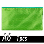 A4/A6 Pencil Bag Zipper Pouch Document Puzzle Bag Waterproof Zip File Folders Pencil Case Storage Bags School Office Supplies