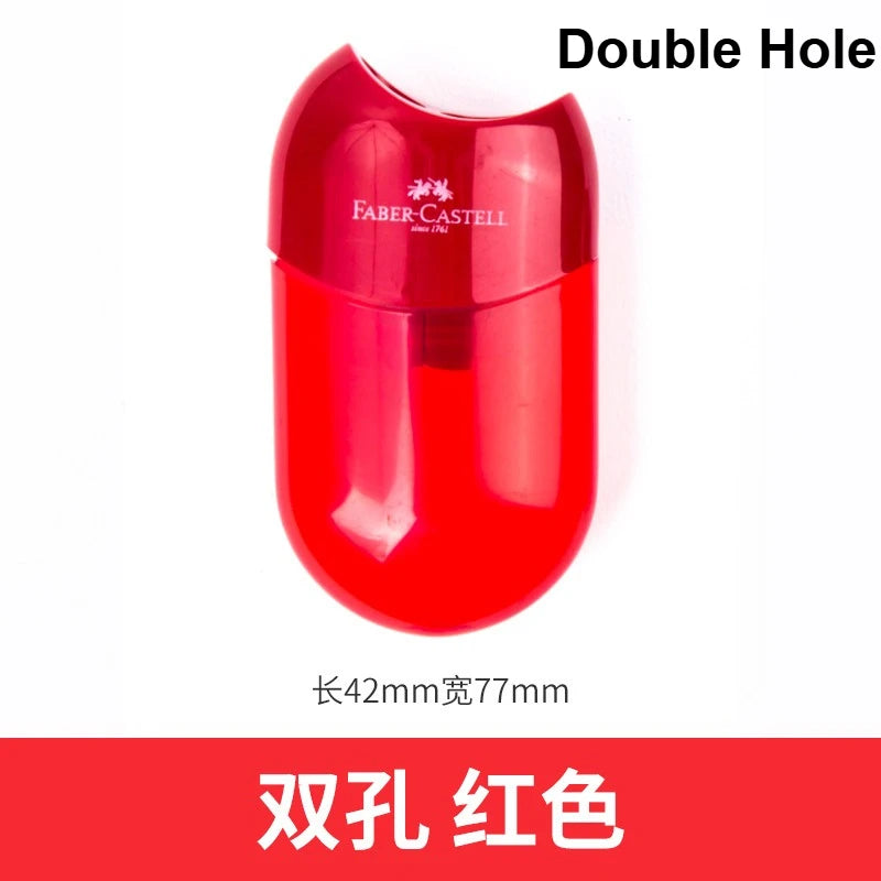 1pc Faber Castell Pencil Dual Single Hole Sharpener Cute Stationery Easy and Tidy Sharpening for Standard and Jumbo Pencils