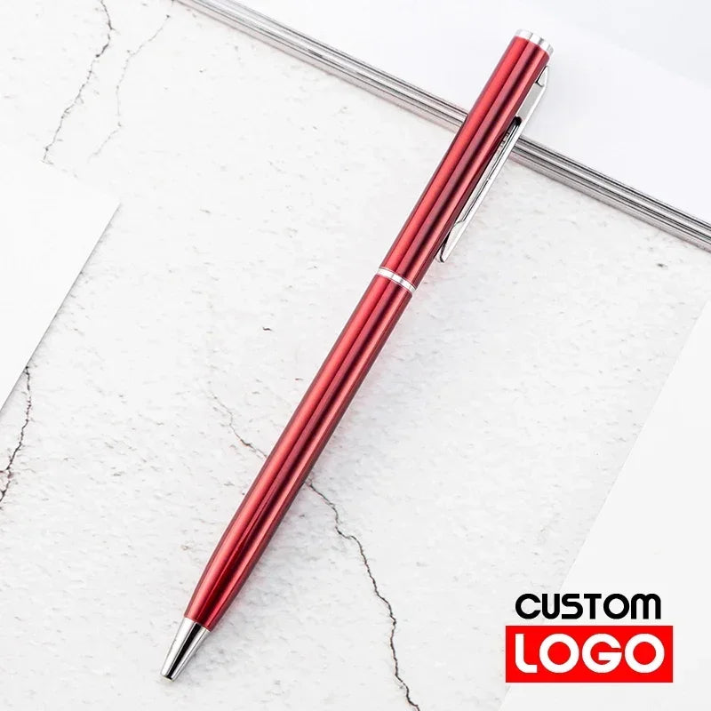 New Metal Ballpoint Pen Rose Gold Pen Custom Logo Advertising Ballpoint Pen  Lettering Engraved Name School&office Supplies