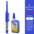 1-12 PCS 45mm Tip Waterproof Long Head Marker Pen Quick-Dry Ink for Woodworking Construction, Deep Hole White Black Red Blue