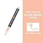 GUANGNA 16 Colors Direct-liquid Acrylic Paint Pens Brush Marker Pen for Rock Painting Stone Ceramic DIY Art Supplies Stationery