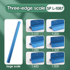 Space Ball 30cm Triangular Scale Ruler Metal Straight Ruler Metric Architect Engineer Accurate Drafting Measure Tool