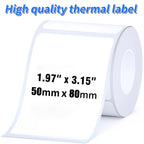 M110 M100 M220 Refill 10 Rolls 50x80mm Thermal Stickers 100Pcs/Roll Multipurpose Shipping Office School Commercial Labels