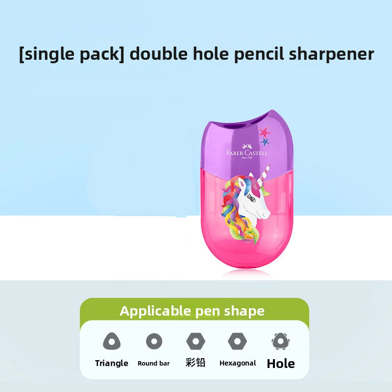 1Pc Faber Castell Double Hole Pencil Sharpener with Eraser Ladybug / Fish / Eagle Cute Stationery Back To School