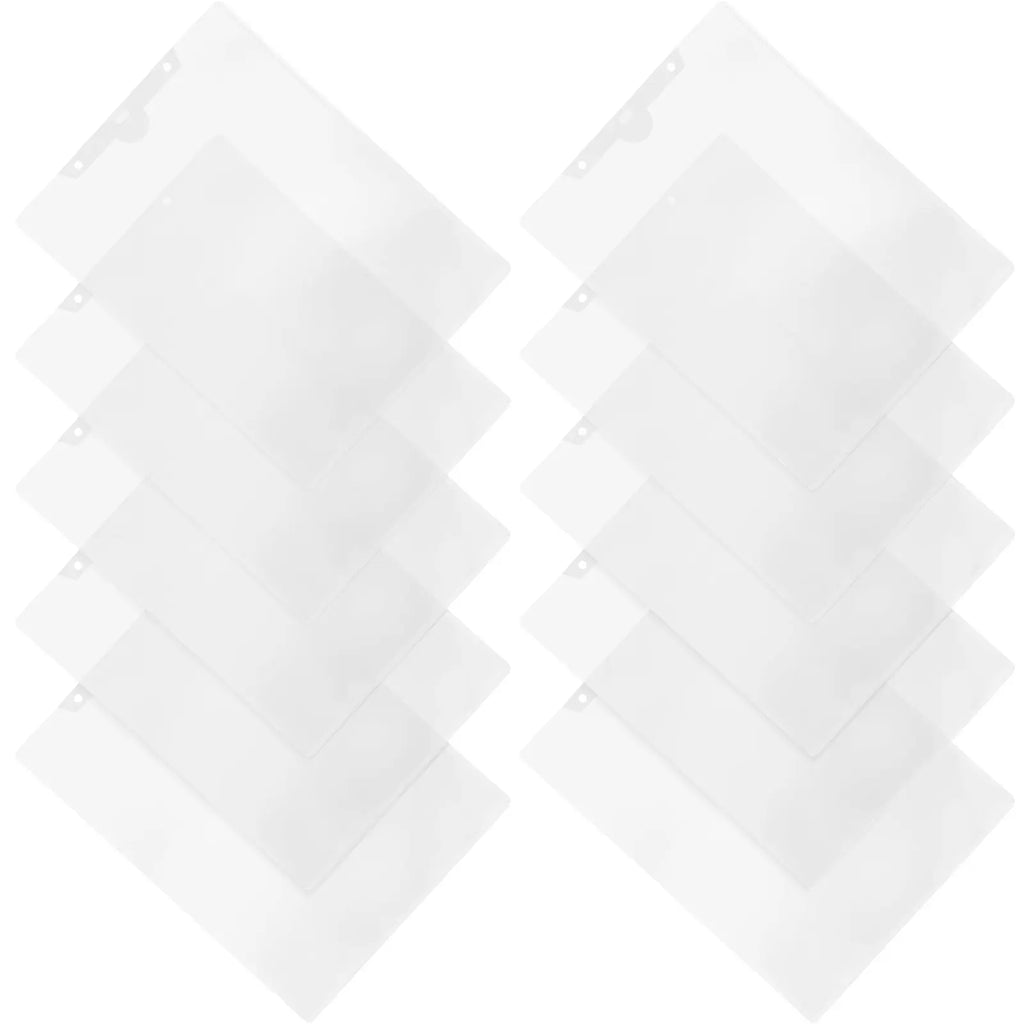 10Pcs Clear PP File Folder Sleeve Hanging Document Organizer for Office Study A4 Paper Storage Portable Transparent File