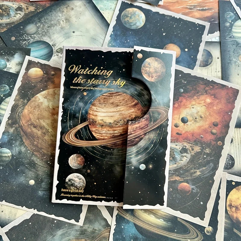 30 sheets lunar starry sky Retro Scrapbooking Material Background Paper Journal Hand Account DIY Creative Stationery Supplies