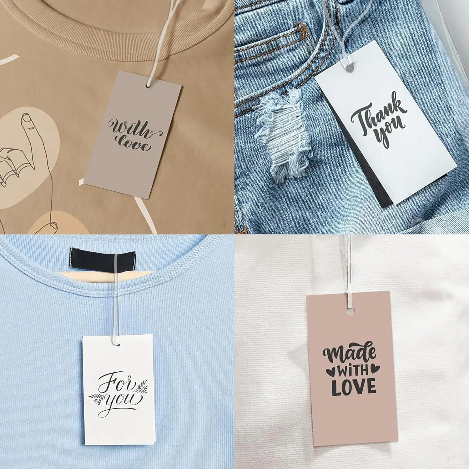 Custom Hang Tags Labels for Clothes Custom Paper Hang Tags for DIY Handmade Items for Valentines Gift Wedding Decorations