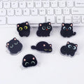 7 pcs Cute cartoon black cat clip acrylic double-sided high-definition pattern paper clip stationery supplies