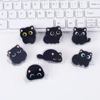 7 pcs Cute cartoon black cat clip acrylic double-sided high-definition pattern paper clip stationery supplies