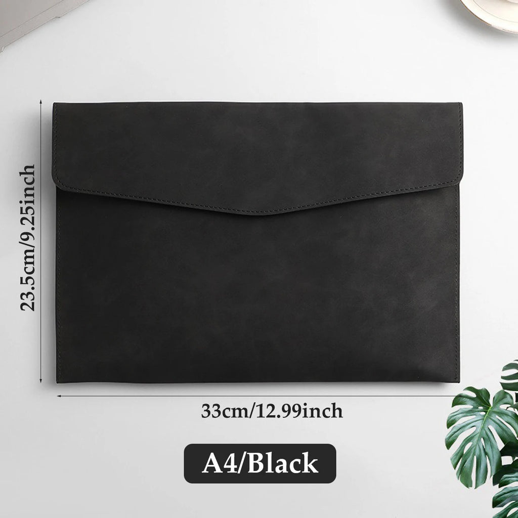 1pcs Leather A4/A5 File Bag Waterproof Wear-resistant Ultra-large Capacity Folder Business Office School File Storage Supplies