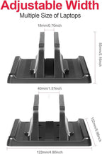 Dual-Slot Vertical Laptop Stand Holder Adjustable Double Desktop Notebook Dock Space-Saving for MacBook HP Dell Chrome Book iPad