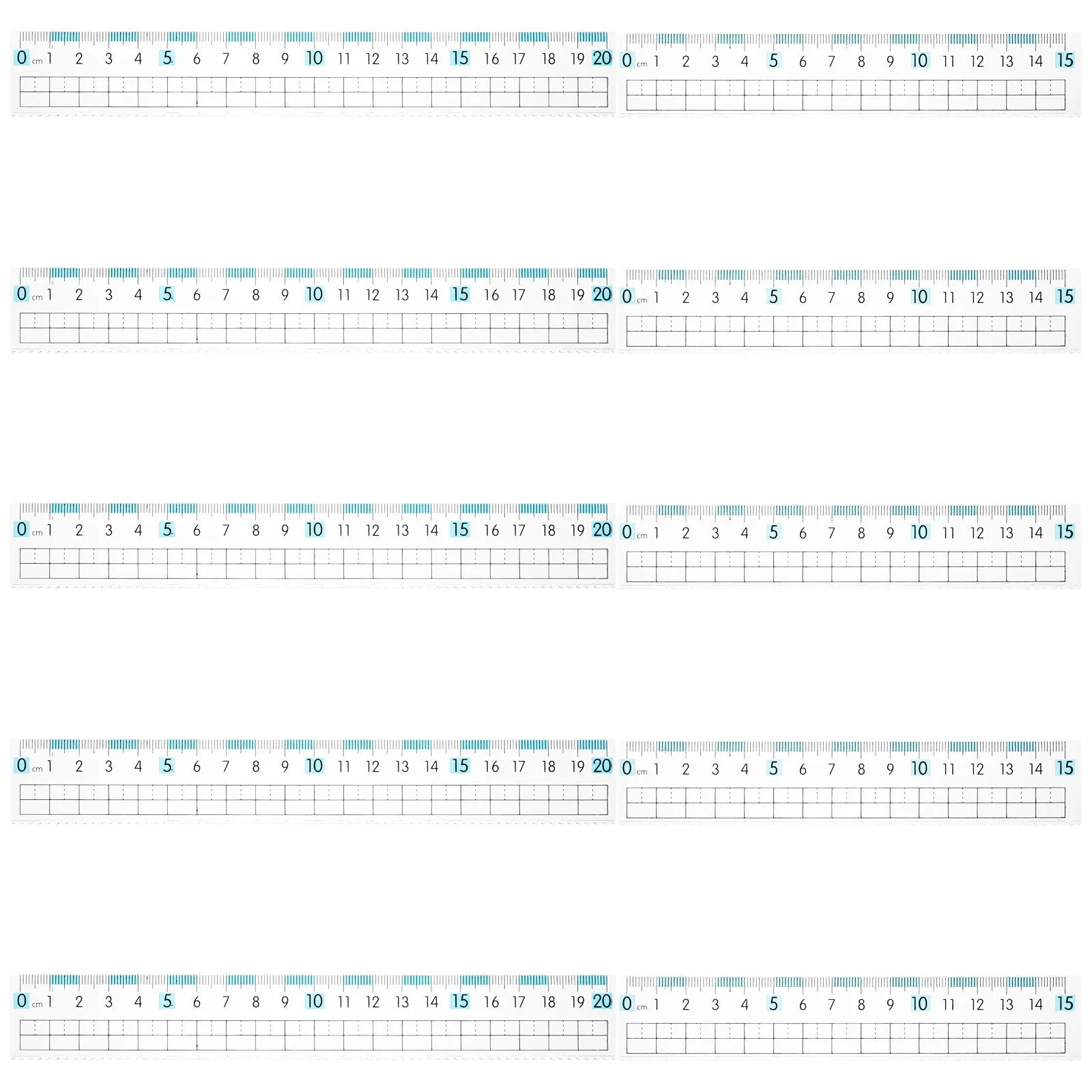 10Pcs Anti-Myopia Flexible Plastic Ruler 15Cm 20Cm Transparent Clear Metric Straight Ruler with Wavy Edge for School Classroom