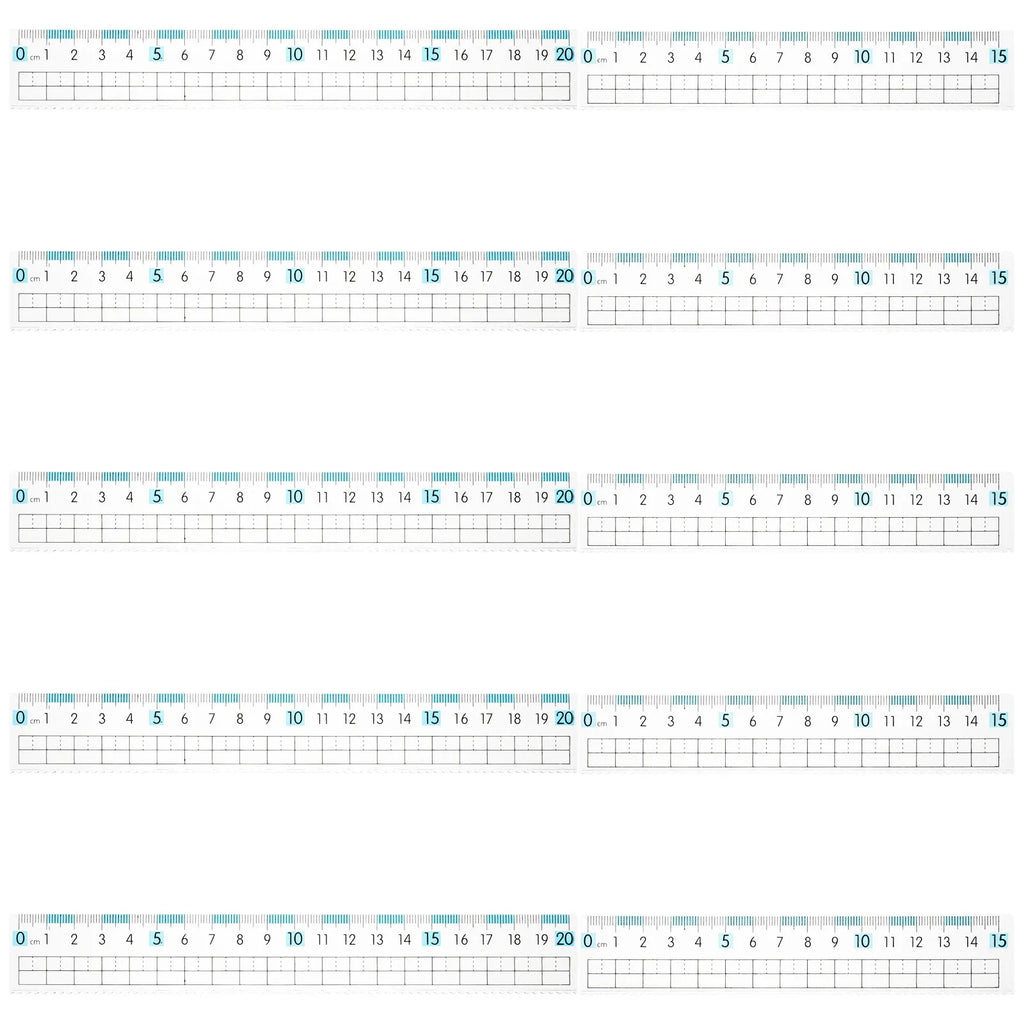 10Pcs Anti-Myopia Flexible Plastic Ruler 15Cm 20Cm Transparent Clear Metric Straight Ruler with Wavy Edge for School Classroom