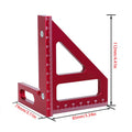 1pc Woodworking Squares and Protractors, Aluminum Alloy Beveled Triangles, High-Precision Layout Measurement Tools.