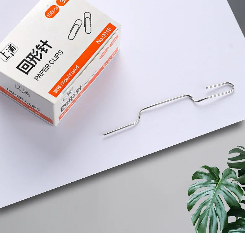 100Pcs Nickel-Plated Paper Clips Rust-Proof Thickened Office Supplies for Organizing And Binding