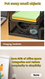 Desk Stationery Organizer Creative Metal Pen Holder Pencil File Storage Rack 7 Grid Storage Box Divided Container Office Access