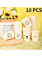Simple Style Paper Cups, Thickened Office Home Commercial Beverage, Anti-Slip Anti-Leak 250ML, Durable Disposable Drinkware