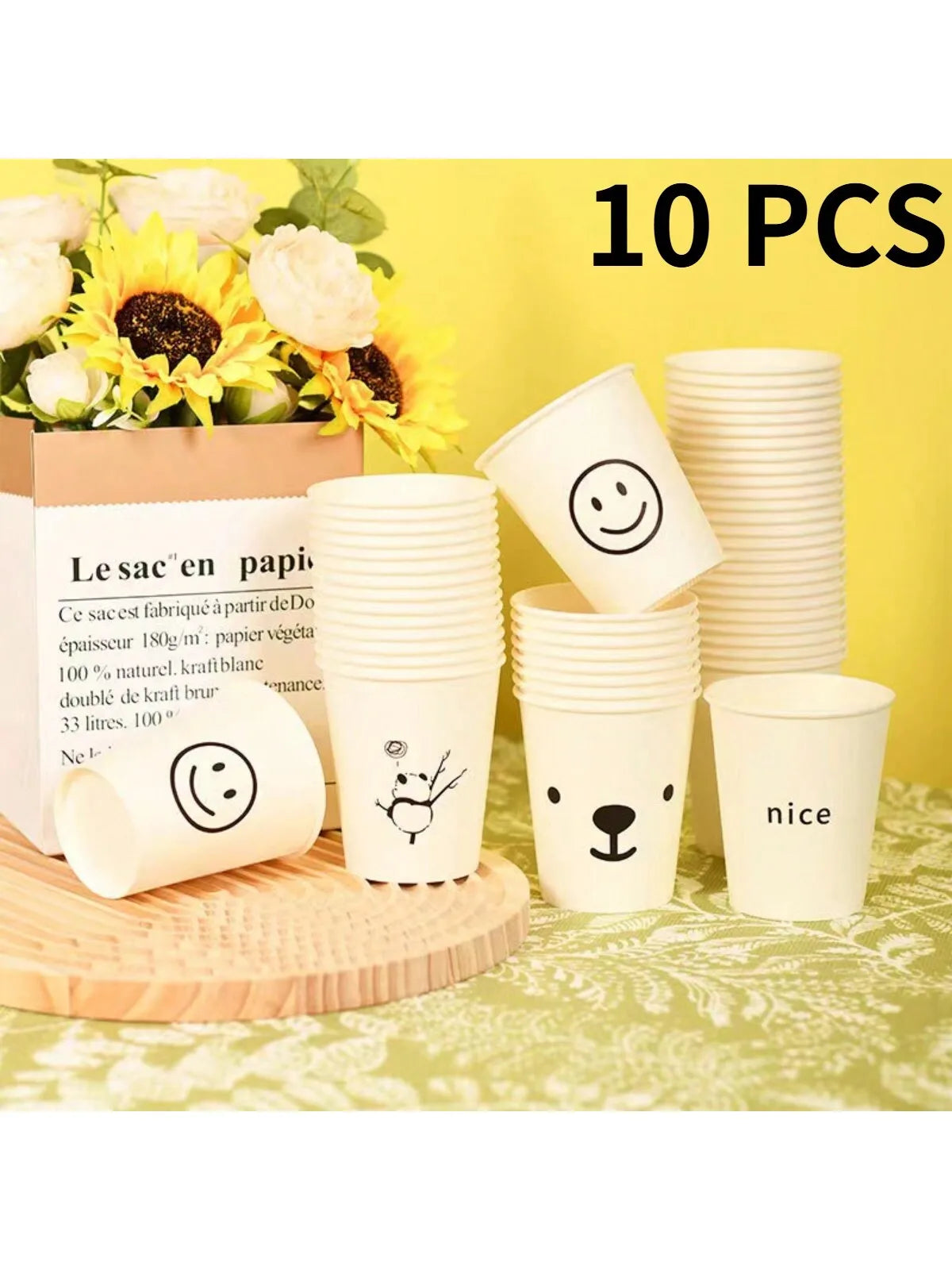 Simple Style Paper Cups, Thickened Office Home Commercial Beverage, Anti-Slip Anti-Leak 250ML, Durable Disposable Drinkware