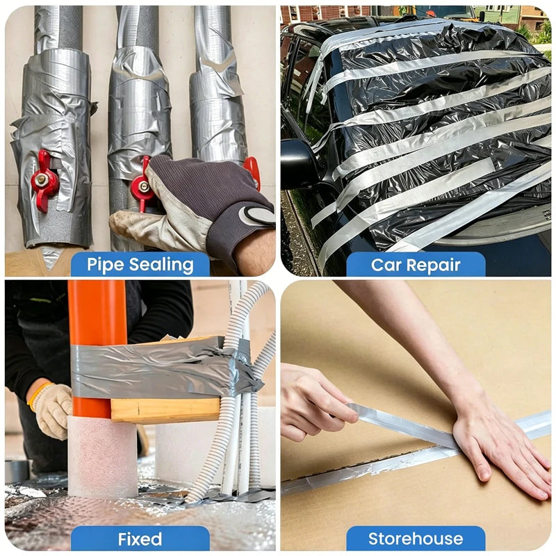 5/10/20M Duct Tape Heavy Duty Waterproof Strong Adhesive Silver No Residue Adhesive For Home Repair Use Carpet Binding Bundles