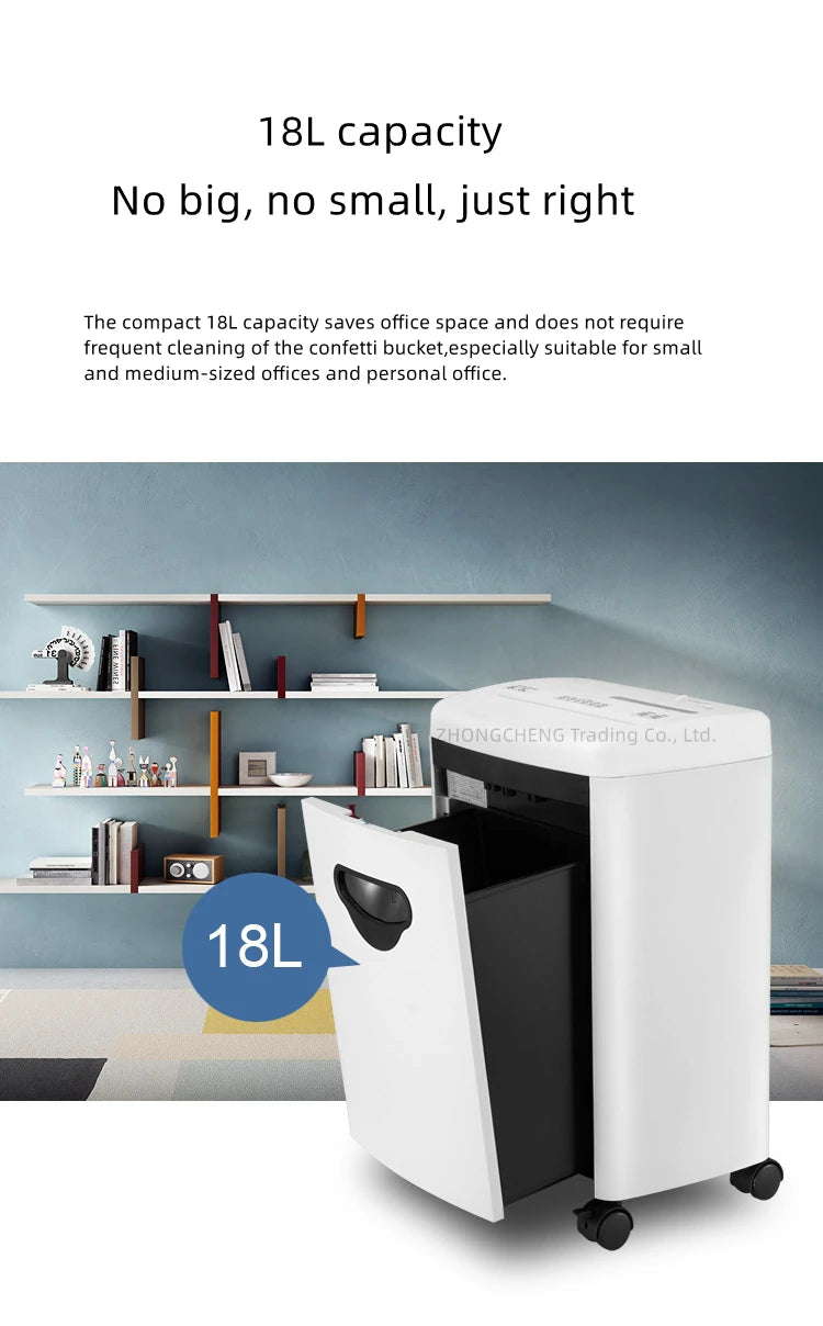 Upgrade Shredder High-power German Standard 5-level Confidential Manual Electric Office Low-noise Home 2m/min 18L Large-capacity
