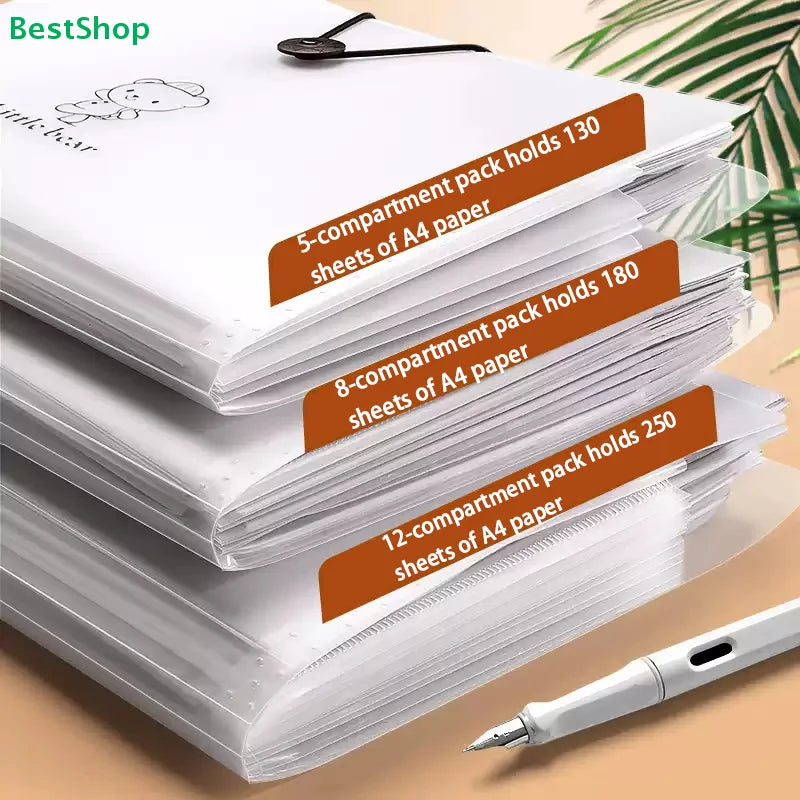 ♥A4 Multi-layer Student Insert Exam Organizer, Accordion Folder For Subject Classification, Exam File Storage Bag