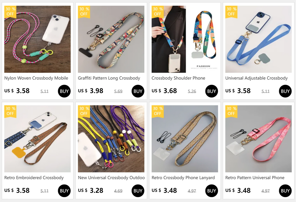 Adjustable Crossbody Long Mobile Phone Lanyard Wide Cloth Neckband Strap Rope Women's Pearl Hanging Ornaments Anti-Lost Lanyard