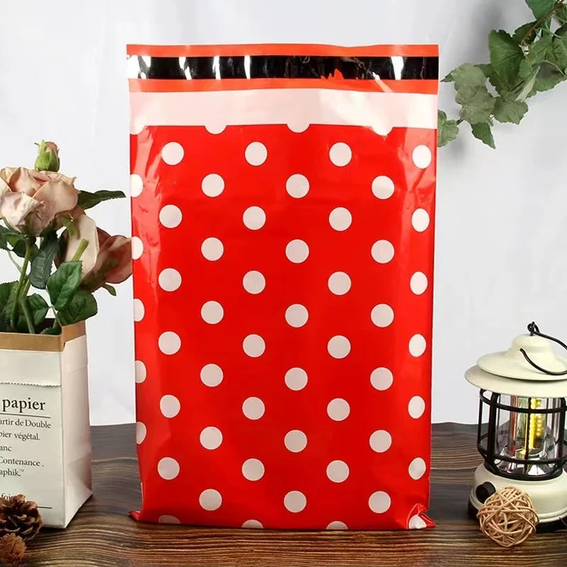 INPLUSTOP 50Pcs/lots PE Colors Printing Express Bags Cute Pattern Clothing Shipping Bags Waterproof Poly Mailer Postal Mail Bags
