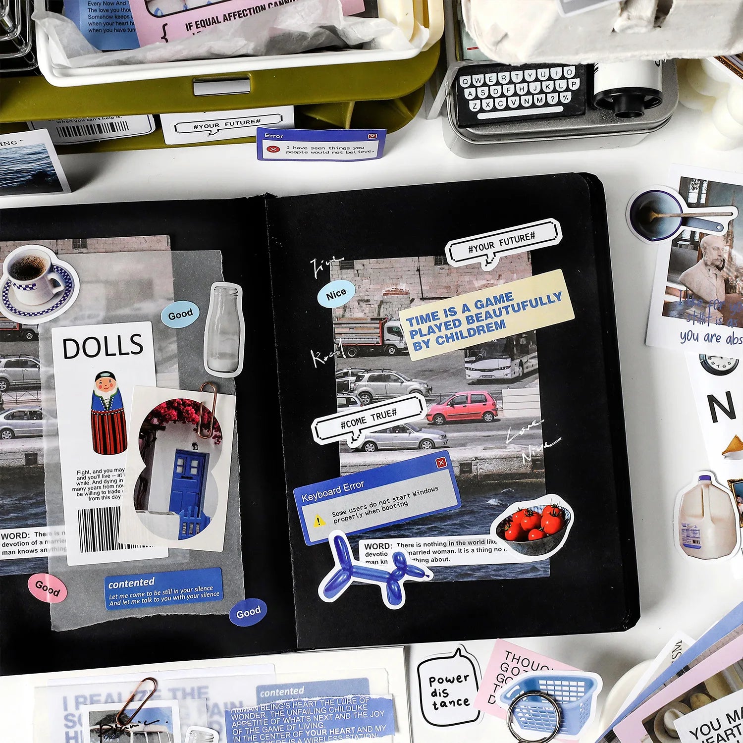 200 pcs Korean Decoration Material Paper pack Collage Junk Journal Material DIY Scrapbook Diary Album Lable Stationery