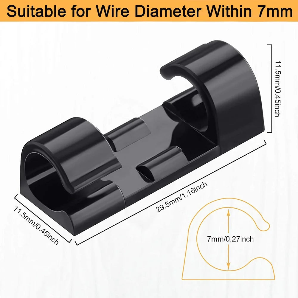 5/20PCS Adhesive Cable Clips Organizer Clips USB Wire Winder Holder Desk Cord Management For Earphone Mouse Cable in Home Office