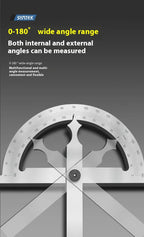 High Quality Stainless Steel Angle Finder Ruler High Precision 0-180 Degree Thickened Protractor for Woodworking Construction