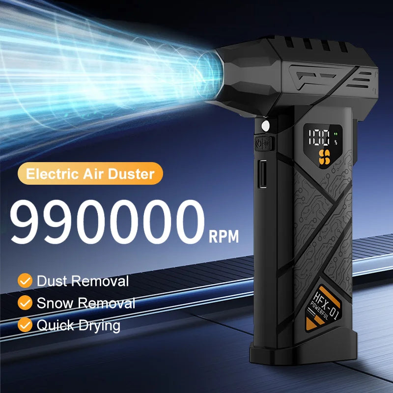 990000RPM Powerful Turbo Fan Blower Jet 380g Wind Pressure Air Blower Vacuum Cleaner for Car Air Duster Electric Snow Blower