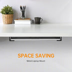 Under Desk Laptop Mount Metal Under Desk Shelf Holder for Laptop for Mac Mini Macbook Keyboard with Anti-Scratch Silicone