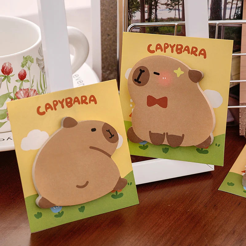 30Sheets Capybara Alien Memo Pads Simple Scrapbooking Sticker School Supplies Post Sticky Notes Office Stationery