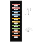 12 Pocket File Storage Chart Wall-Mounted Organizer with Hooks And Labels for  Office Organization Hanging Pocket Folder Rack