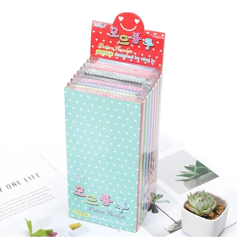 100Pcs Colorful Printing daily romance life envelope pink daisy Office Paper Envelopes Oil painting School Supplies 175*88mm