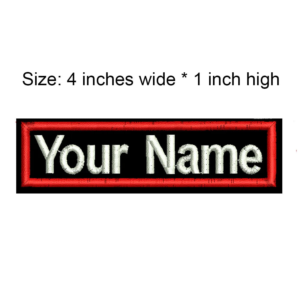 4 Inches Wide Customized Name Small Tag Embroidery Patch Arial Font Iron On Sew On Clothing Left Chest Tell Us Need What Texts