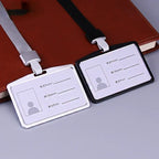 Fashion Card Cover Women Lanyard Aluminum Alloy Work ID Card Holder Business Work Card ID Badge Holder Metal Bags Case