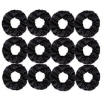 12/8pcs Premium Satin Large Intestine Hair Bands for Women Hundreds of Fabric Rubber Bands Hair Accessories