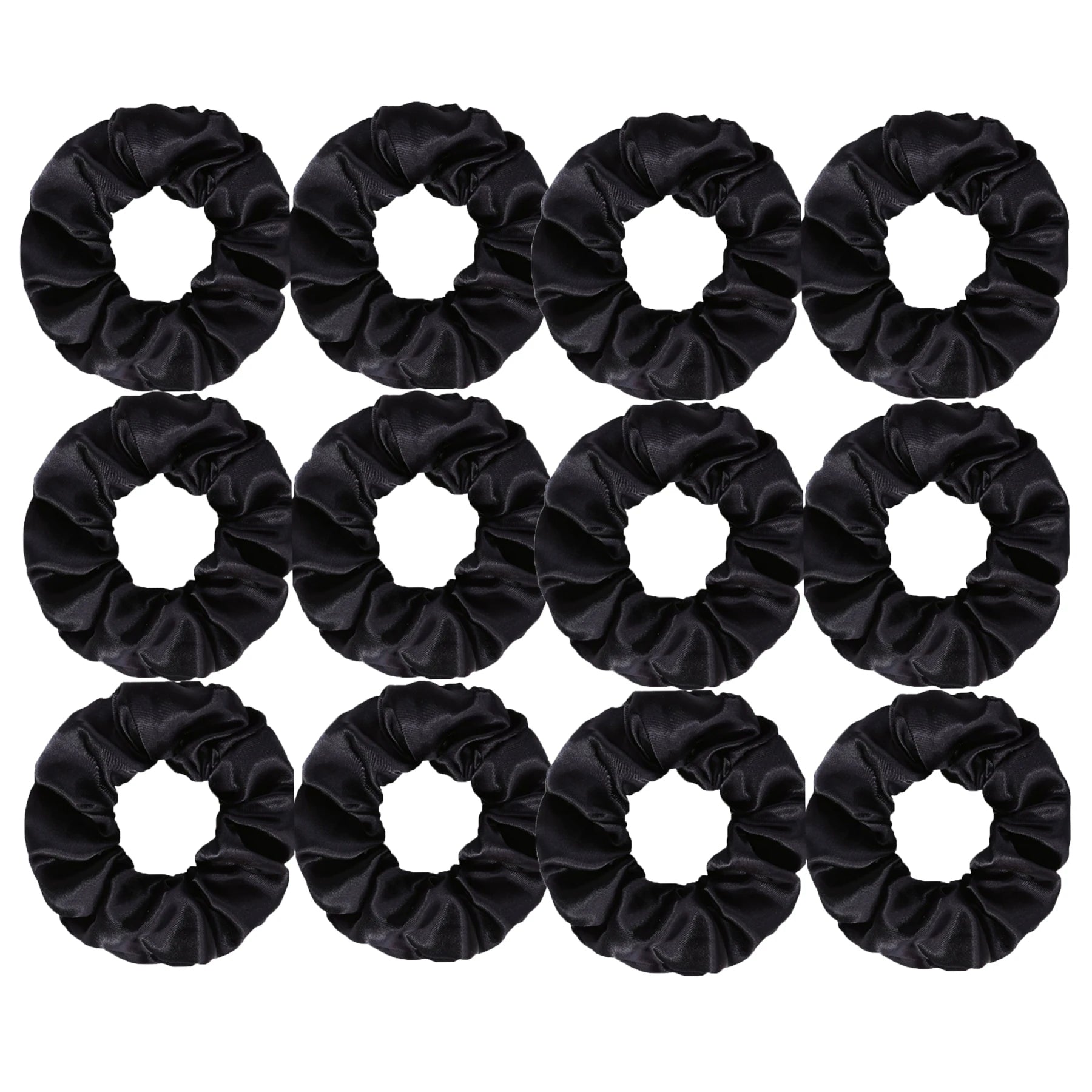 12/8pcs Premium Satin Large Intestine Hair Bands for Women Hundreds of Fabric Rubber Bands Hair Accessories