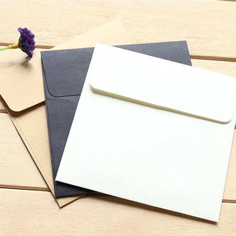 20Piece 10*10cm Square Color Candy Small Envelope DIY Colour Purple/Black/Green/cowhide/yellow/Blue/Pink