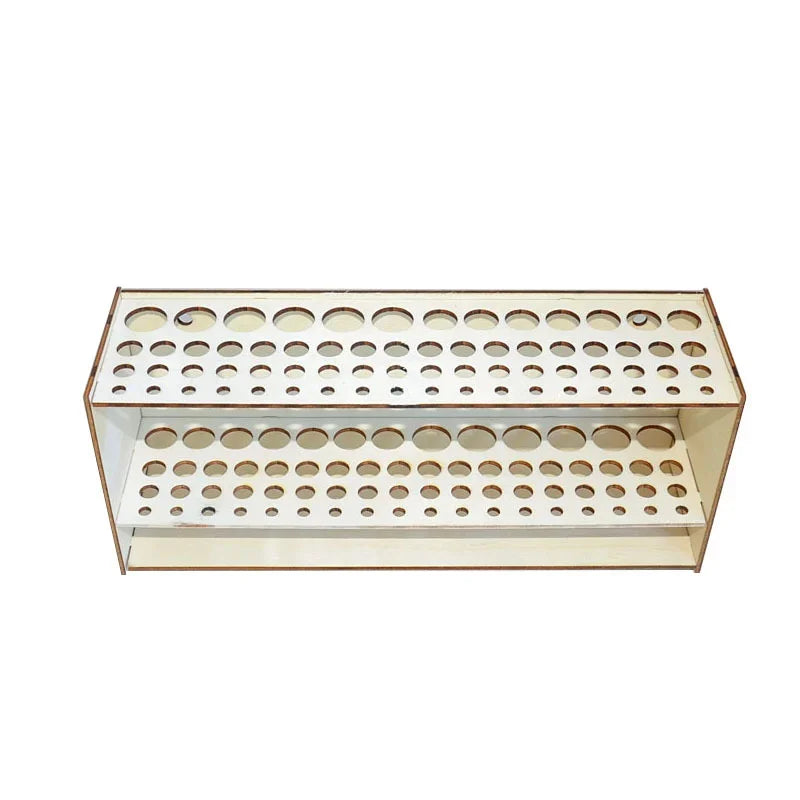 67-Slot Wooden Brush Holder Premium Double-layer Durable Artist Desk Organizer Pencil Paint Brushes Storage Art Craft