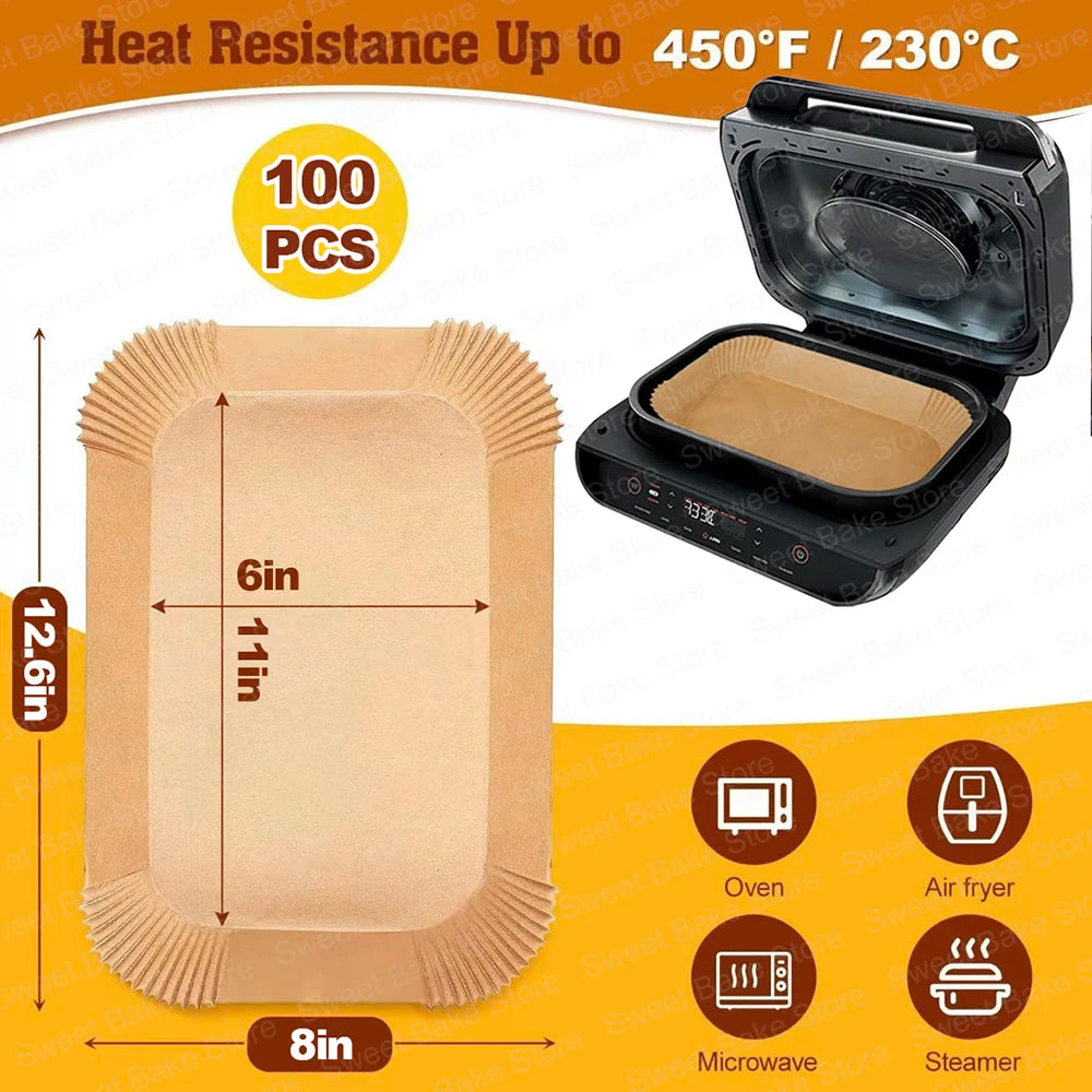 Large Disposable Air Fryer Parchment Paper Liners for Ninja Foodi Max Health Grill & AG551EU/AG651UK, Air Fryer Accessories