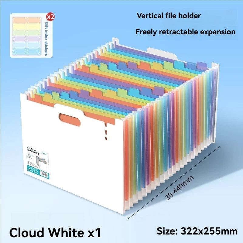 1PC Large Capacity Student Multi Layer Exam Paper Storage Bag, Vertical Scalable Classified Folder