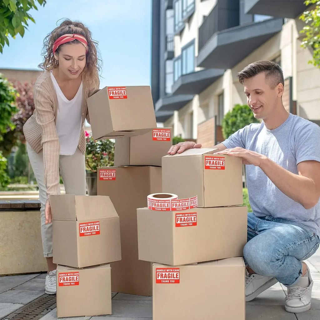 250pcs Fragile Sticker Warning Stickers Fragile Handle with Care Fragile Labels Adhesive Labels for Shipping Moving Packing