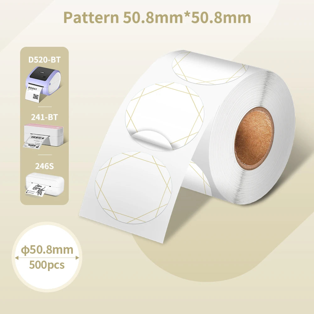 Phomemo PM-241BT Shipping Label Printer Label Sticker Round Label Square Label Rainbow Color DIY Logo Design Small Business