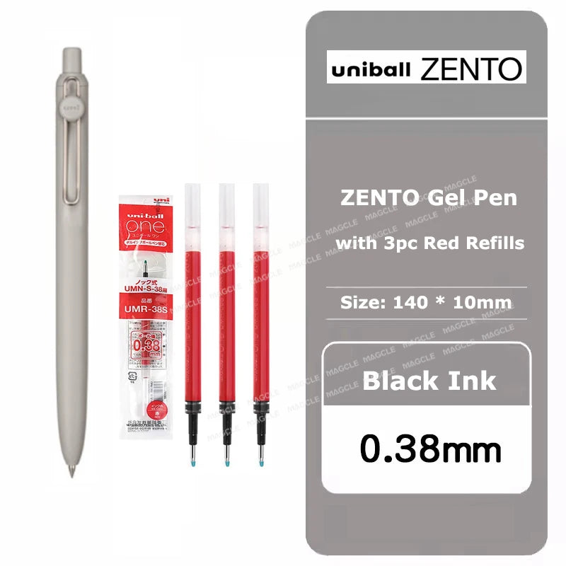 uniball ZENTO Standard 0.38/0.5mm Gel Pens,Water-Based Smooth Writing Roller Ball Pens Fit for a variety of occasions Stationery