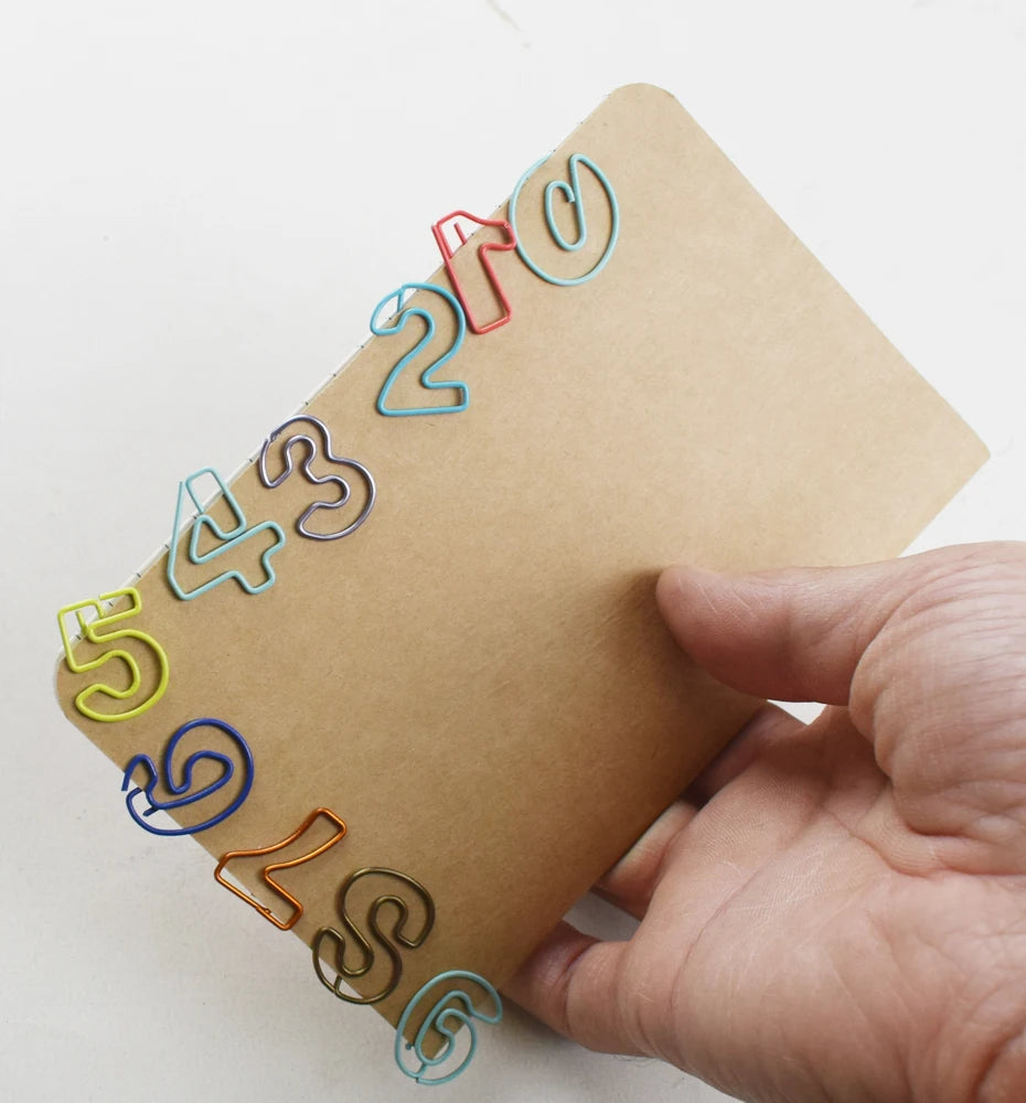 10pcs/Set Metal Digital Shape Paper Clips Kawaii Cute Bookmark Clip Stationery Office School Supplies