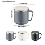 400ml 304 Stainless Steel Coffee Mugs Portable Cups Heat Insulation Anti-fall Thermos Mug Home with Cover and Handle Mug