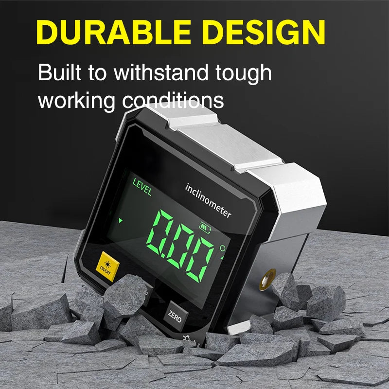 4-Side Magnetic Digital Angle Gauge With Laser Electronic Protractor Horizontometer Inclinometer Angle Ruler Slope Measuring
